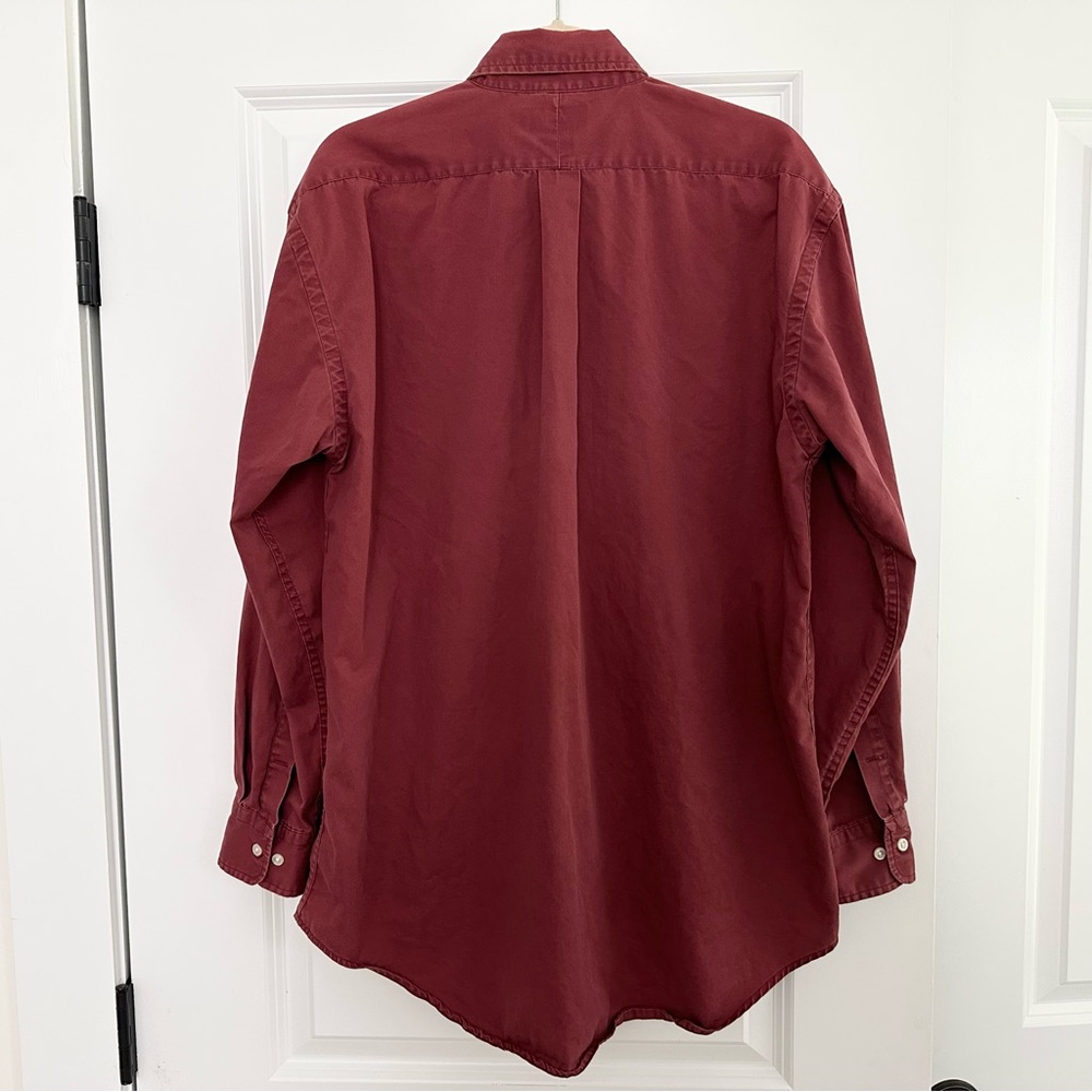 Ralph Lauren Blake Rust /Burgundy Fall Oxford Shirt- Oversized Polo Button Down - Picture 16 of 17